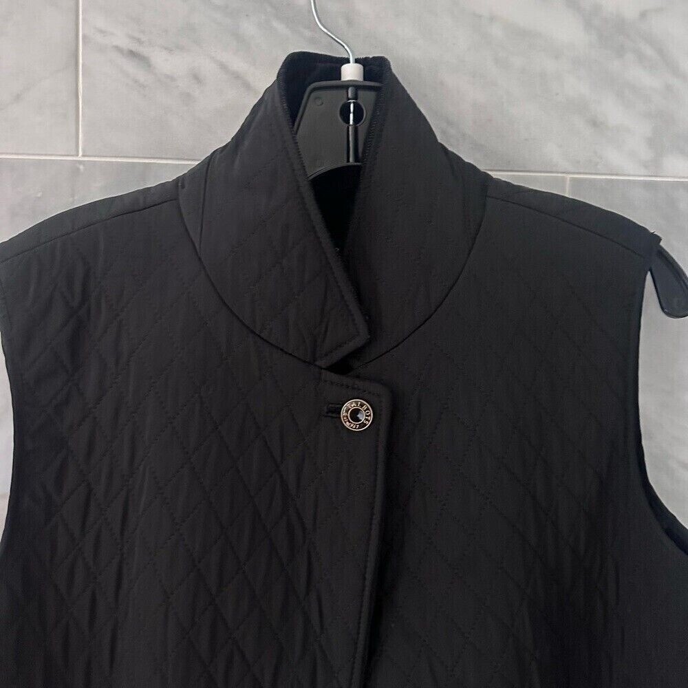 Talbots Womens Black Quilted Button Down Vest Jacket Size Medium - Picture 8 of 10